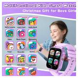 Kids Smart Watches Girls Age 5-12, 26 Games High-Resolution Touchscreen Kids Watch with Video Camera Music Player Pedometer Flashlight 12/24 hr Educational Toys Birthday Gifts for Girls Ages 6 7 8