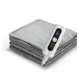 SNUGSUN Heated Blanket Full Size 72"x 84", Microplush Flannel Electric Blanket, Soft Durable & Anti-Pilling Heating Blanket, Fast Heating ETL & FCC, 6 Heating Levels & 10 Hours Auto-Off, Dark Grey