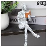 prosfalt Home Decor Pulp Reading Women Figurine Thinker Statue Sculpture Room Decor Modern Abstract Decoration Shelf Table Desk Decor for Living Room Office Bedroom