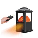 Mini Small Indoor Electric Fireplaces Lanterns Space Heaters Stove 3D Flame Freestanding Portable Electric Fireplace Space Heaters for Indoor Use with Remote Timer Thermostat