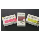 Lot of 3 Yardley London Moisturizing Bath Bar 4.25 Ounces *new* Wild Rose, Cream Coconut, Aloe Avocado