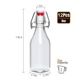 Accguan Glass Bottle,250ml Flip Top Glass Bottle for Kombucha, Kefir, Vanilla Extract, Beer, Beverages, Oil, Vinegar, Beer, Soda,Leak Proof(12pcs)