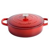 Crock-Pot Crock Pot Artisan Enameled Cast Iron Braiser W/Lid, 5 Quart, Scarlet Red