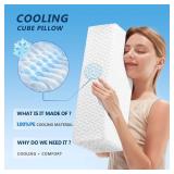 COLDHUNTER Cooling Cube Pillow 4" for Side Sleepers Memory Foam Bed Firm Pillow Soft Pillow Support Head Neck Shoulder Pain Relief