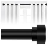 HEI! DEAR Black Curtain Rods for Windows 48 to 84 Inch(4-7ft),1 Inch Adjustable Curtain Rod,Heavy Duty Curtain Rods,Thicken Sturdy Drapery Rods,Single Telescoping Window Curtain Rod 36-88",Black