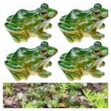 BLLREMIPSUR 4 PCS Miniature Frog Statue, Outdoor Garden Frog Figurines Decoration, Mini Cute Frog Figures for Patio Yard Micro Landscape Fairy Garden Ornaments