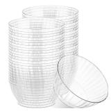 PLASTICPRO 50 Pack Small Plastic Bowls Crystal Like 6 oz Bowls Elegant Clear Plastic Bowls for Party and Occasions