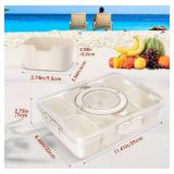 TOGGOT Portable Snackle Box Container - Divided Serving Tray with Lid and Handle, Clear Snack Box Organizer for Fruits, Candy, Charcuterie, Snacks - Ideal for Party & Travel