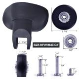 Luggage Suitcase Replacement Wheels Diameter 1 7/8 inch Wear-Resistant Mute Suitcase Luggage Replacement Wheels Rubber Swivel Caster Wheels Repair Kits 4 Wheels (50mm*18mm)