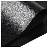 Butarfe Upholstery Vinyl 2 Yards 54" x 72" Faux Leather Fabric 1.0mm Thick Black Leather Soft PU Faux Synthetic Leather Fabric by The Yard for Sofa Bags Chairs Car Seats DIY Crafts (Lichee Patternï¼