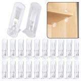 20pcs Plastic Locking Shelf Support Pegs,6.9mm Shelf Pins,Self-Locking Bracket Clips,Clear Shelf Pegs for for Kitchen Cabinet Furniture Book Shelves,6.9mm Peg x 3/4" Thick Shelves