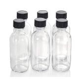 6 Pack Shot Bottles with Caps, 2 oz Glass Jars with Lids, Ginger Shots Bottles, Mini Glass Bottles or Decorative Bottles for Ginger, Vanilla Extract, Cinnamon, Honey, Cayenne, Wellness Shot, Hot Sauce