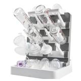 Venuekkuri Baby Bottle Drying Rack, Vertical Standing Bottle Dryer Rack Holder-Space Saving Baby Bottle Drying Rack for Countertop-Holds Up to 12 Baby Bottles & Cup