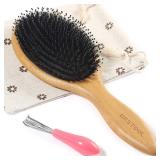 BESTOOL Hair Brush, Boar & Nylon Bristle Brush for Women men Kid, Oval Brush for Wet/Dry Hair Smoothing Massaging Detangling, Enhance Shine & Health