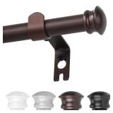 CorkLatta Bronze Window Curtain Rods 30 to 60 Inches, Decorative 5/8 Inch Diameter Single Window Curtain Rod Set for Room Divider, Bedroom, Living room, Kitchen, Bathroom,With Brackets