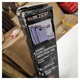 Sun Zero SN47080 Bronn Industrial Pipe Blackout Wrap Around Double Curtain Rod, 66-120" Adjustable Length, Matte Black Finish, 3/4" and 5/8" Diameter Textured Steel Tubes