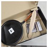 Staub Cast Iron 11-inch Crepe Pan with Spreader & Spatula - Matte Black, Made in France - Retail: $181.09