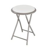 Folding Stool - Backless 18-Inch Stool with 225lb Capacity for Kitchen or Rec Room - Portable Indoor Counter Bar Stools by Lavish Home (White)