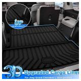 Cartist Cargo Liner Compatible with 2021-2024 2025 Jeep Grand Cherokee L All Weather Rear Trunk Mat TPE (Behind The 2nd Row Seats)(Not Fit Grand Cherokee)