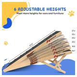 Nidouillet Dog Ramp for Bed, 47.2" Long Wooden Foldable Dog Ramp, 6 Adjustable Heights from 15.7" to 27.6" with Anti-Slip Traction Mat, Portable Pet Ramp for Car, Bed, Couch, Max 200lbs - 47.2inch - R