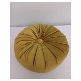 vctops Round Velvet Solid Color Chair Cushion Pumpkin Pleated Throw Pillow Home Decorative Floor Pillow Diameter 15" Gold Yellow