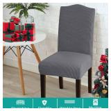 Turquoize Chair Covers for Dining Room Chair Covers Set of 4 Spandex Removable Kitchen Chair Covers Parson Chair Slipcover Chair Seat Covers for Dining Room, Hotel, Ceremony (4, Grey)