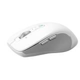 CITLLA Wireless Bluetooth Mouse (USB + BT1 + BT2), Full Size Mouse, 4-Way Scrolling, Multi-Device Silent Mouse for Computer, Laptop, iPad, MacBook (White)