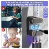 Automatic Toothpaste Dispenser,Wall Mounted Electric Toothpaste Dispenser with 3 Toothpaste Slots,Toothpaste Dispenser for Kids and Adults (Black)