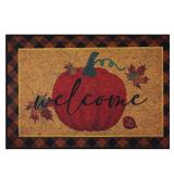 Spiareal Thanksgiving Day Outdoor Doormat Fall Mat Autumn Welcome Entry Front Door Kitchen Rugs and Mats Pumpkin Orange Entrance Rug Home Bathroom, 24 x 16