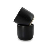 roro Handcrafted Matte Black Ceramic Tea & Coffee Sipper Cups, 8 oz - Set of 2, Artisan Stoneware, Lead-Free, Microwave & Oven Safe