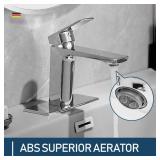 Chrome Bathroom Faucet Single Handle Bathroom Vanity Sink Faucet with Pop-up Drain and Faucet Supply Lines Rv Lavatory Vessel Faucet Basin Mixer Tap