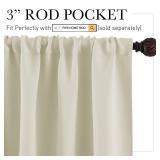 RYB HOME Beige Short Curtains Blackout, 45 inch Durable Cafe Curtains Room Darkening Window Drapes Privacy Protection for Basement Closet Kithen, W29 x L45 inch, 2 Panels