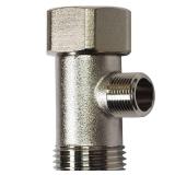 Bidet T Adapter   T Valve Adapter for Bidet, 15/16? x 15/16? x 9/16? or 7/8? x 7/8? x 3/8?, Brass Coated Nickel, 3 Way Adapter or Tee Connector