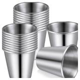 Potchen 50 Pack 1 oz Stainless Steel Shot Glasses Bulk Metal Shot Cups Espresso Cups Beer Drinking Tumbler for Bar Home Travel Camping Supplies