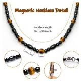 Magnetic Therapy Necklace Hematite Necklace Black Obsidian Tigers Eye Magnetic Necklace