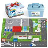 Airplane Toy Set with Planes, Trucks & Playmat   Interactive Learning Toys for Toddlers, Great Gift