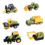 ANDOLO Mini Construction Trucks Toys, Small Construction Toys 6Pcs Construction Vehicles Tractor Toys Sand Vehicle Playset Forklift Roller Dump Truck Tractor Excavator Bulldozer