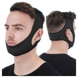 Anti Snore Chin Strap [Upgraded], Vosaro Snoring Solution Effective Anti Snore Device, Adjustable and Breathable Stop Snoring Head Band for Men Women, Black