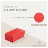 Boxes Craftory Pack of 40 Small Favor Boxes (2.75 x 1.57 x 1.18 inch)   Ideal for Wedding Favor Boxes and Candy Boxes Party Favors | Red Silk