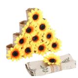 Patelai Sunflower Napkin Ring Holders Farmhouse Spring Napkin Rings for Sunflower Wedding Party Table Decoration(20 Pieces)