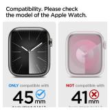 Spigen Metal Fit Pro Designed for Apple Watch Case with Band Series Series 9/8/7 45mm   Silver