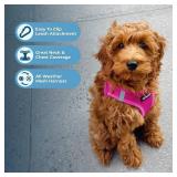 Voyager Step in Air Dog Harness   All Weather Mesh, Reflective, No Pull Harness for Small, Medium Dogs, Cats   Secure with Hook & Loop Fastener, Buckle, Double D Rings   Fuchsia, L