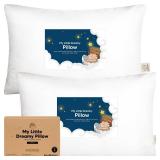 KeaBabies 2 Pack Toddler Pillow   Soft Organic Cotton Toddler Pillows for Sleeping, 13X18 Small Pillow for Kids,Kids Pillows for Sleeping,Kids Pillow for Travel,School, Nap,Age 2 to 5 (Soft White)