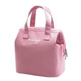 Mziart Insulated Lunch Bag Simple Bento Cooler Bag Lunch Tote Bag for Lunch Box for Women Men Adult Picnic Working Hiking Beach (Pink)