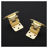 Ravinte 30 Packs (15 Pairs) 3/8 Inset Gold Cabinet Hinge,Self Closing Hinges for Kitchen/Bathroom/Furniture Cabinets & Doors,Decorative Cabinet Hardware Kitchen Cabinet Hinge with Door Bumper