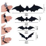 DIYASY Bats Wall Decor,120 Pcs 3D Bat Halloween Decoration Stickers for Home Decor 4 Size Waterproof Black Spooky Bats for Room Décor