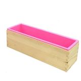 DD life Flexible Rectangular Soap Silicone Loaf Mold Wood Box for 42oz Soap Making Supplies (Pink)