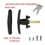 Wedelweib Matching T Handles Lock Set Locking T Handle Set for Truck Camper Shell with Dust Cover  2 Pack clockwise and Counter clockwise with 4 Keys and Hardware?Key Alike?