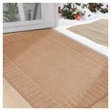 BEQHAUSE Door-Mat Non-Slip Front Doormat Low-Profile Entrance Mats for Front Door Entry Resist Dirt Washable Doormat Absorbent Entryway Door Mat,Taupe,32"x48"