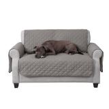 Furhaven Water-Resistant & Reversible Loveseat Cover Protector for Dogs, Cats, & Children - Two-Tone Pinsonic Quilted Living Room Furniture Cover - Gray/Mist, Loveseat